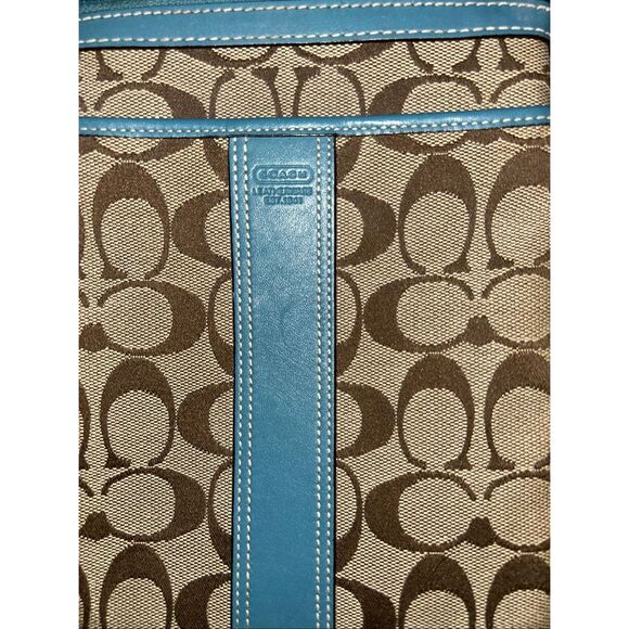 Coach Blue Khaki Signature Logo Zip Swingpack Crossbody Bag/Purse - Picture 5 of 5